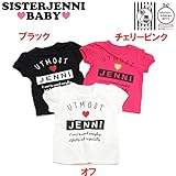 (ジェニィベビー)JENNI BABY USAコットン天竺 ラメハート ロゴ 半袖Tシャツ 100 ブラック(030)