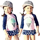 monoii ベビー 水着 女の子 80 90 セパレート セット 赤ちゃん 水着 ラッシュガード 女の子 可愛い 水着 子供 帽子 セット c362