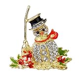 SODIALR雪だるまラインストーンブローチピンギフト多色 