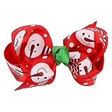 Tovadoo ヘアピン 子供用 女の子 メリークリスマス クリスマスイブ リボン 8色 髪留め 可愛い おしゃれ パーティー ダンス ショー イベント用 3-10歳