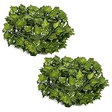 Auntwhale 2m人工アイビーリーフガーランド植物ブドウ吊りウェディングガーランドフェイク葉花ホームキッチンガーデンオフィスウェディングウォールデコレーション