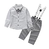Baby Boy Gentleman衣装セット蝶ネクタイシャツサスペンダーパンツ US サイズ: 0-6 Months カラー: グレー