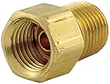Allstar ALL50121 1/8" NPT Male to 1/4" Brass Straight Inverted Flare Female Brake Line Adapter Fitti