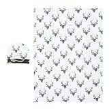 ベビーケット・スリーパー 　ベビー用タオルケット・ガーゼケット　夏用赤ちゃん寝袋　優しい肌触り　帽子付きセット　Broadroot出産祝いギフト (ホワイトー鹿)