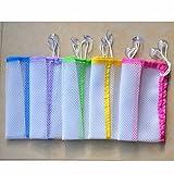 Kangkang @ 3ポケット壁Bathroom Bathおもちゃストレージオーガナイザーメッシュバッグメイクアップポーチホルダーwith真空吸引カップランダムカラー