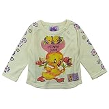 patogato(パトガト) 接結天竺花とひよこ長袖Tシャツ 130cm/オフシロ NO.F-741035