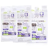 スリーキューブ レジ袋 とって付 ゴミ分別用ポリ袋 3サイズ詰め合わせ 100枚入 3個パック 白 計300枚 TR35 TR40 TR45