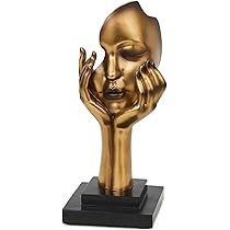 Amazon.co.jp: 置物・オブジェ 抽象的な顔像の彫刻と置物装飾家