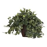 ほぼ自然6660パフアイビーwith花瓶装飾シルク植物、グリーン