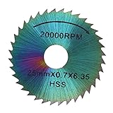 Akozon HSS円形切断刃切断ディスク木材のための電動工具金属を切断するためのカラーコーティングアルミニウム切断鋸刃付きプラスチック(单片外径25mm)