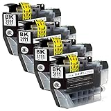 LC3111BK (ブラック)【4本セット】 最新 互換 インクカートリッジ 《ICチップ搭載・残量表示対応》 3111 LC3111 3111BK LC3111-BK LC3111BK-2PK 黒 インク 純正と併用可能 brother ブラザー (対応機種: DCP-J572N / DCP-J582N / DCP-J577N / DCP-J972N / DCP-J973N / DCP-J978N-B / DCP-J978N-W / DCP-J982N-B / DCP-J982N-W / MFC-J738DN / MFC-J738DWN / MFC-J893N / MFC-J898N /MFC-J903N / MFC-J998DN / MFC-J998DWN / DCP-J981N )【STAR JET製】
