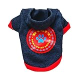 レンコス（Lemcos）ペット 服 春夏秋 フード付き 小型犬猫用 犬の足跡 図案 簡潔です 犬洋服 シャツ コート可愛い 散歩 暖かい 犬服 アパレル 子犬 コスチューム プレゼント