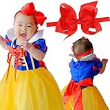 白雪姫 イメージ ドレス 1歳 2歳 3歳 大きなリボン ヘッドバンド 付 ≪ハロウィン 80cm 90cm 95cm 100cm≫(白雪姫,70タグ大き目の為80-85cmくらい) [並行輸入品]