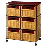 天然籐リビングアイアンチェスト ６杯引き出し