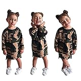 ベビー　子供服　綿　長袖　ワンピース　迷彩柄　ドレス　超柔らかい　可愛い　女の子　チュニック　秋冬　オシャレ　通園 　発表会　旅行 　記念日　プレゼント　0-3歳 (100)