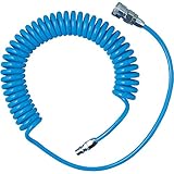 TRUSCO(トラスコ) αウレタンコイルホースブルー カップリング付 8m TUCH-10B