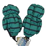 スノーカバー 足カバー 中綿入り フットカバー 雪よけ キッズ ベビー ボーダー柄 M グリーン