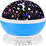 elegantstunning Lingstar Moon and Star LED投影ランプ照明ランプ電池またはUSB Operated 3モードChangingライト、ブルー