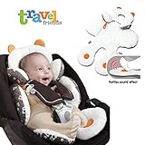 Sedeta® コンバーチブルカーシートパッドの子供の頭と体のサポート肌の親しみやすいぬいぐるみコットンクッションパッド幼い子供のための枕マット