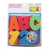Aszune 面白い子供用パズル 赤ちゃんのおもちゃ カラフルな数字と文字パズル お風呂 おもちゃ お風呂 英数字ステッカー 1セット