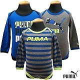 PUMA プーマ ベビー ベビー服 ベビー下着 長袖ボディスーツ 3枚セット /6/9ヶ月＝約67～72cm