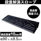 ゴム製段差プレート 段差10cm用 ワイドタイプ 幅90cm (W900×D250×H95mm) 国産高質高弾力ゴム 消音段差プレート