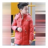 子供服　冬　ダウンジャケット　保温性よく　厚くする　ファッション　軽快　着心地良い　レッド　150cm