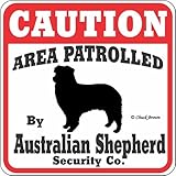 CAUTION AREA PATROLLED BY Australian Shepherd Security Co. サインボード：オーストラリアンシェパード [並行輸入品]