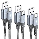 USB Type C ケーブル【1m+2m+2m/3本セット】Sweguard USB-A &USB-C ケーブル【QC3.0対応 急速充電3.1A】 タイプc 充電ケーブル (灰)