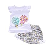 (プタス)Putars ベイビー服 子供服 上下セット 女の子 Tシャツ フリル袖 ペロペロキャンディ パンツ 蝶結び 可愛い オシャレ スポーツ 運動会 通園 旅行 記念日 プレゼント 1-4歳