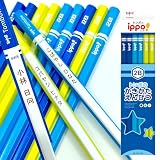 トンボ鉛筆 彫刻名入れ えんぴつ ippo イッポ かきかたえんぴつ レーザー彫刻 (ブルー, 2B)