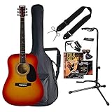 Sepia Crue セピアクルー アコースティックギター 初心者入門 スタンダードセット ウェスタンタイプ チェリーサンバースト WG-10/CS [ソフトケース/チューナー/ストラップ/ピック/ピックケース/弦/教則DVD/ギタースタンド/カポタスト/クロス/調整用レンチ付属]