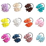 Oujyo ヘアゴム　ヘアアクセサリー　子供大人通用リボンヘアゴム　カラフル１２点セット　ゴム　ヘアリング　　髪飾り　　お祝いプレゼント　誕生日　演出飾り　