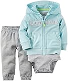 カーターズ carter's 2016年春夏最新作 男の子用水色HANDSOMEフード付きジャケット上下3点セット (6months(61-67cm)) ... [並行輸入品]