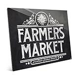 Farmers MarketインドアSign Quote Saying on chalkboard-pattern壁アートプリント 16x20 GAR0000014GLS16X20XXX