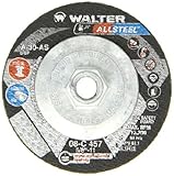 Walter Allsteel Versatile Grinding Wheel, Type 27, Threaded Hole, Aluminum Oxide, 4-1/2 Diameter, 1/