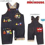 MIKIHOUSE(ミキハウス)汽車ぽっぽー オーバーオール ８０ｃｍ,インディゴブルー（３３）