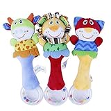2 Pcs Baby Toy Lovely Soft Hand Bells Animal Model Long Handbell Rattles by COFFLED [並行輸入品]