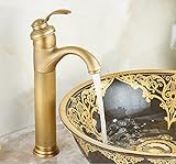 Rozin Antique Brass Single Hole Countertop Faucet One Handle Vessel Sink Mixer TapRozinアンティークブラスシングル