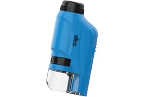 MANJIAMEI 子供用顕微鏡 60X~120X ズーム単眼 上下LEDライト内蔵 ハンディ 小学生 小型 顕微鏡 教育用 子供標本スライド 初心者向け生物顕微鏡 誕生日プレゼント クリスマス プレゼント