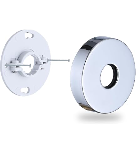 BathAce Shower Arm Flange – Stainless Steel Square Wall Escutcheon Plate, Chrome Finish, Non-Split For Standard Shower Heads