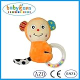 Babyfansおしゃぶり付き抱っこぬいぐるみベビー用おもちゃなめても安心 　産院から帰ったその日から泣く子もケロリ（5種類のかわいい動物）　おしゃぶり 新生児 (サル)
