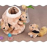 ペット犬bite-resistantトイツリー穴3つリスSeekパズルPlush Squeaking Toys