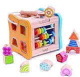 Wooden Shape Sorter - Lacing Beads for Toddlers #1 Skill Development Toy [並行輸入品]