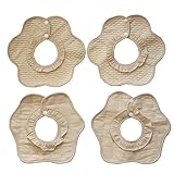 Setaria Viridisベビー　ビブ 防水 肌に優しい 綿 柔らかい360度回転可よだれかけ スナップ スタイ 食事 エプロン 子供 男の子 新生児～30ヶ月 便利 星デザイン お洒落 (ブラウ