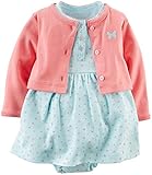 Carter's Baby Girls' 2 Piece Floral Dress Set (Baby) - Light Blue - Newborn [並行輸入品]