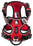 cocomall 2020新型 犬用ハーネス 犬用胴輪 ドッグ ペット用品 ハーネス 3M反射材料 訓練 ナイロン製 小型犬、中型犬、大型犬に向け 通気性 調節可能 (S, レッド)