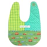 Jam's Ukulele　ATO-022-4 / ベビースタイM（男の子）ハンドメイド　手作り　出産祝い　プレゼント　マジックテープ　車　グリーン