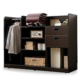 ランドセルラック ハンガーラック 本棚 引き出し キャスター付き ワイド 幅120cm type1 ダークブラウン×ブラウン