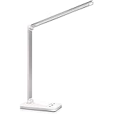 EJTILAI デスクライト アルミニウム White LED 電気スタンド 卓上ライト スタンドライト 目に優しい 省エネ 机 テーブルスタンド タッチセンサー調光 USBポート付け 読書 勉強 仕事 USB ブックライト コンセントがない (Si
